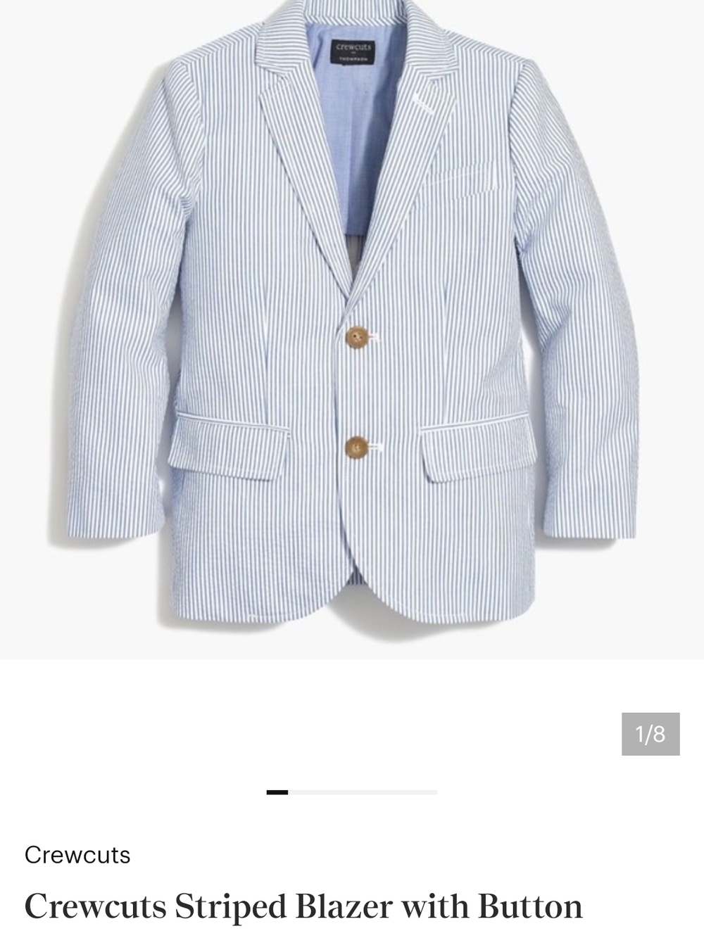 Crewcuts Light Blue & White Striped Blazer